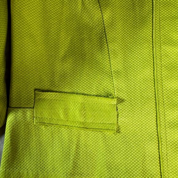 Sunny Leigh Women's sz 4 Chartreuse Jacket Open Front Stretch Textured - Picture 4 of 9